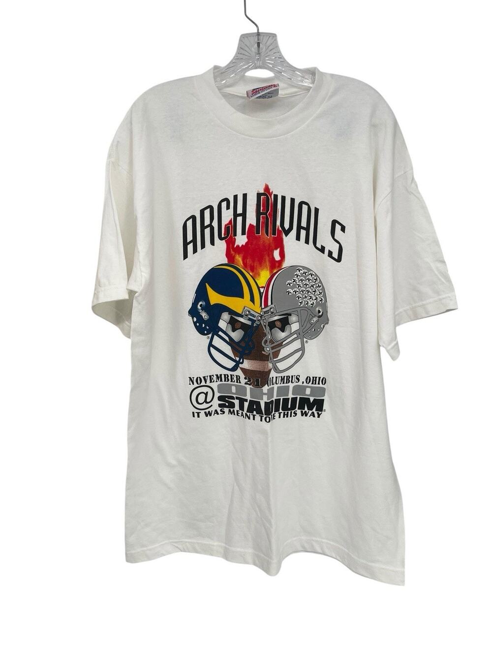 Vintage NWT Ohio State Michigan Arch Rivals T-shirt Buckeyes Made In USA Size XL